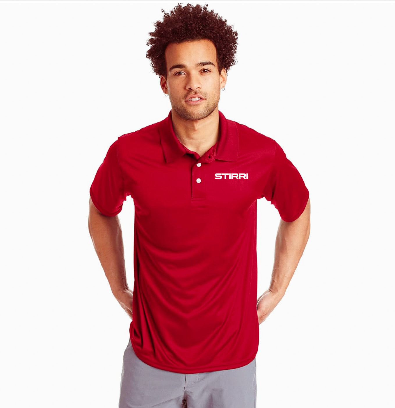 STIRRI Brand Cool DRI Men's Red Polo