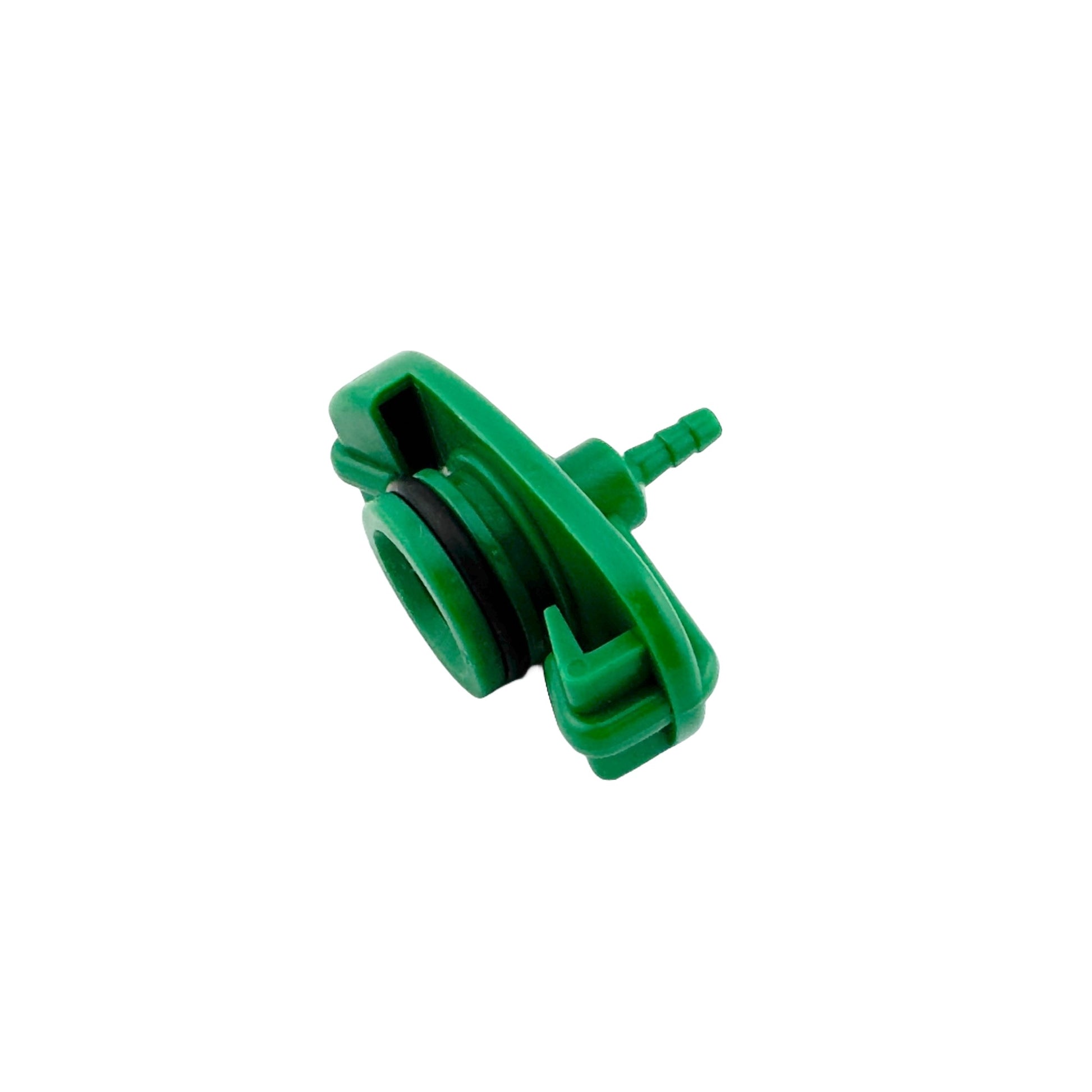 A green syringe barrel pneumatic adapter head suitable for 6ODx4ID tubes.
