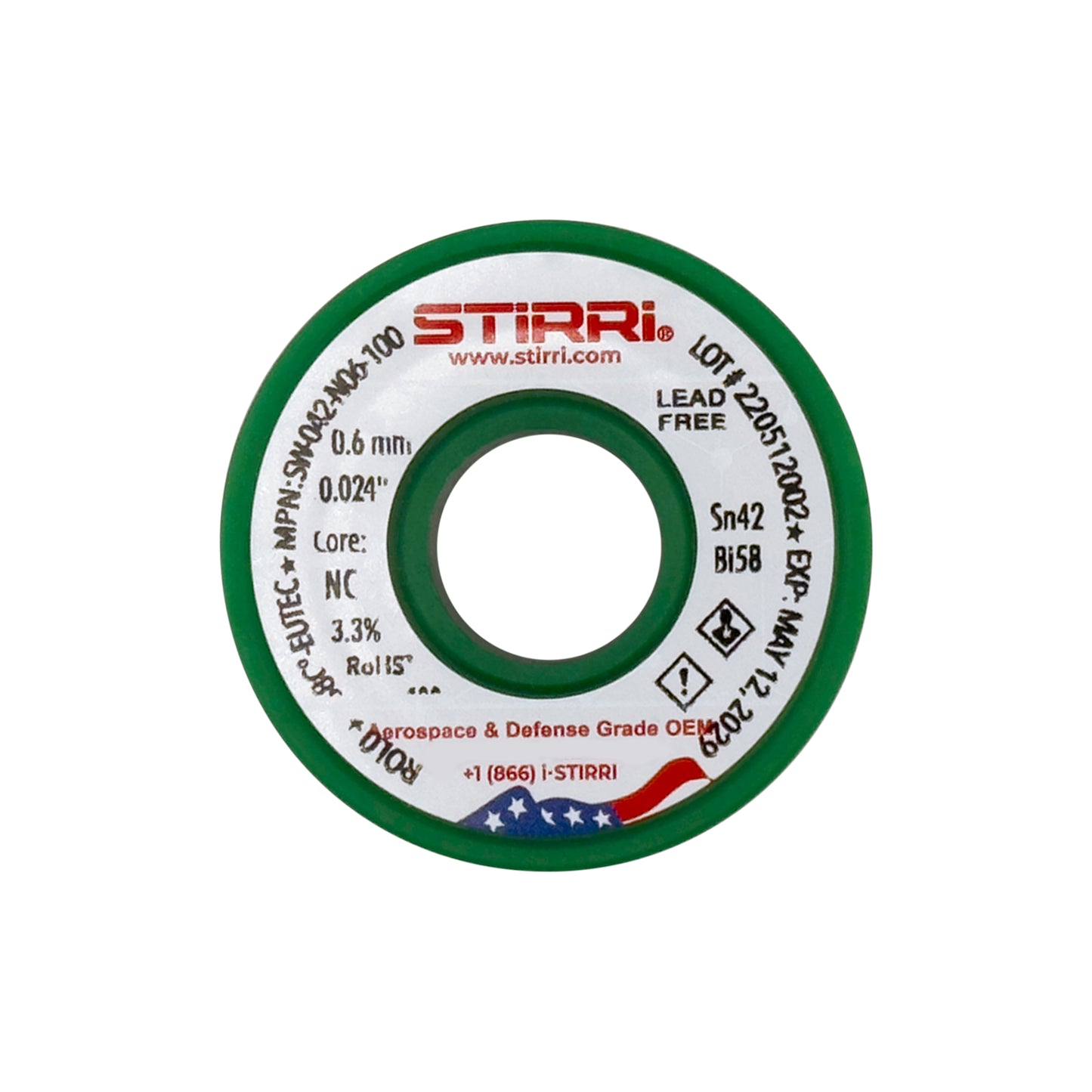 LT-042 - Sn42Bi58 low-temperature lead-free solder wire - 115g spool (4oz)